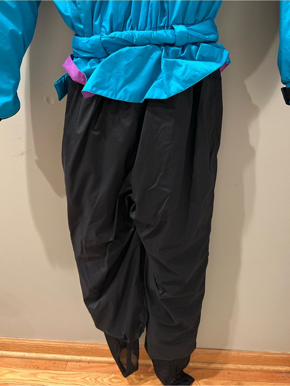 Vintage 80’s White Stag Snow Ski Suit Women’s Size 12 Teal Black - Picture 9 of 9